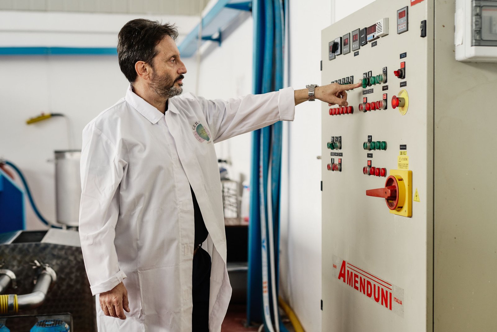 The owner starts the plant from the mill's control panel